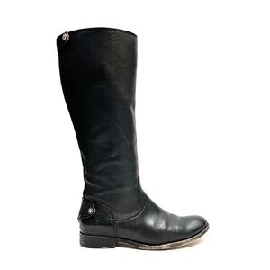 FRYE | Vintage 1990s women’s black leather knee high back zip riding boots